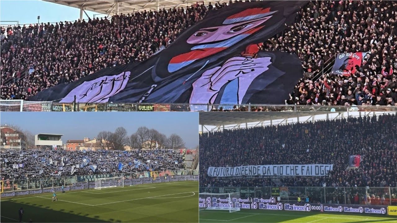 Scene dal Derby del Violino | Ultras Cremonese & Curva Nord Brescia [27/01/2024] , Serie B