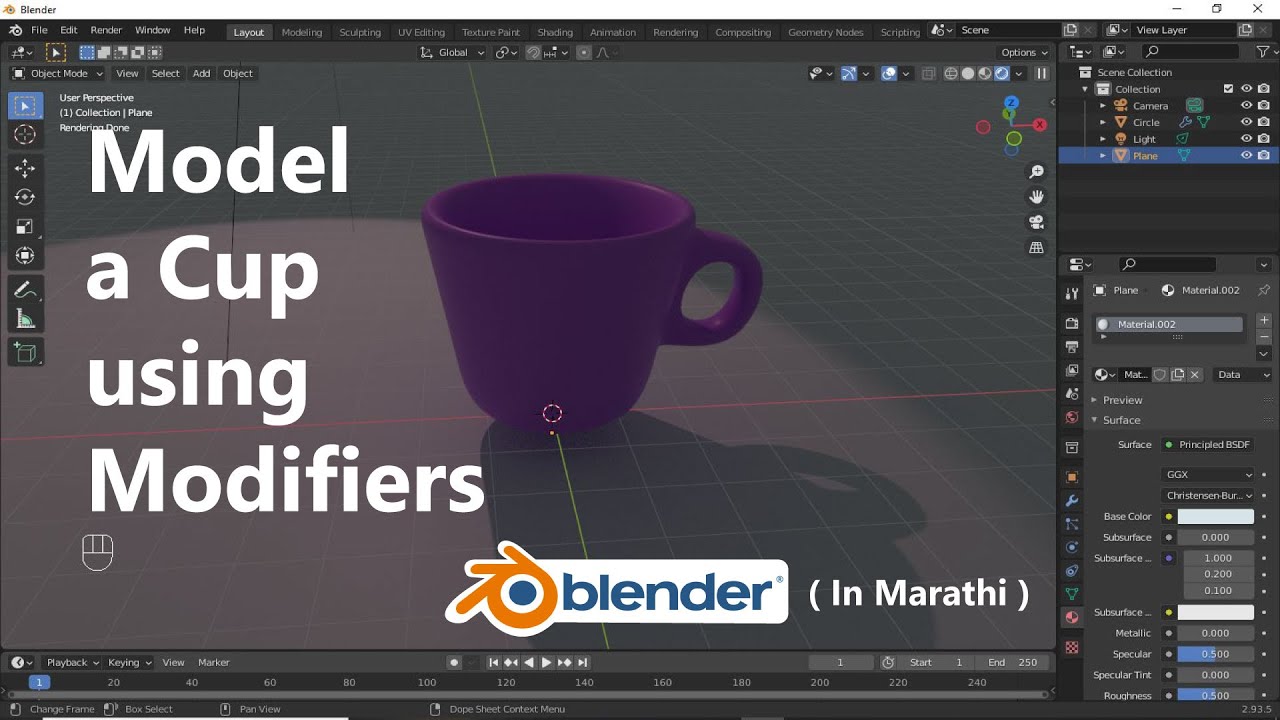 Modeling a Cup in easy way using Modifiers Modeling in Blender YouTube