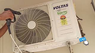 Voltas 5Star AC with Inverter Compressor : Cleaning of Outer Unit by Voltas Engineer