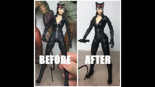 Customizing Live - Arkham City Catwoman diaper and shorten legs Fix - McFarlane Toys