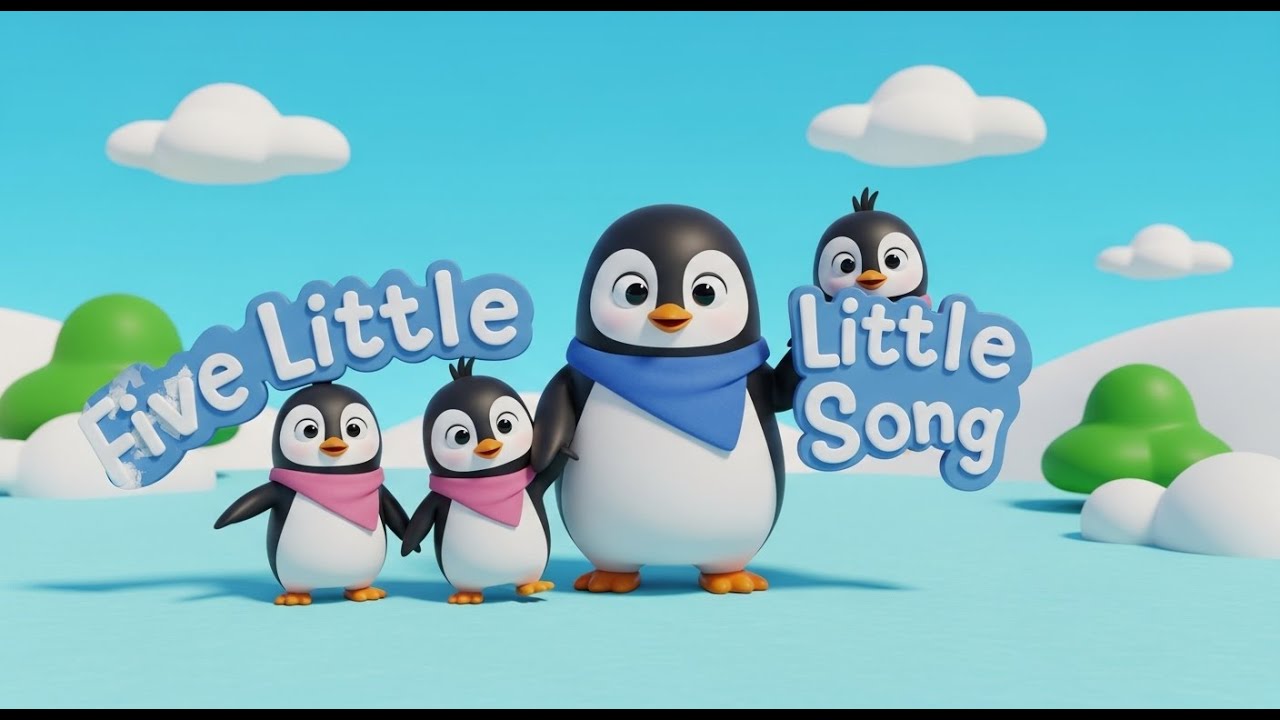 Five Little Penguins 🐧 ️ | Fun Counting Song & Nursery Rhyme for Kids ...