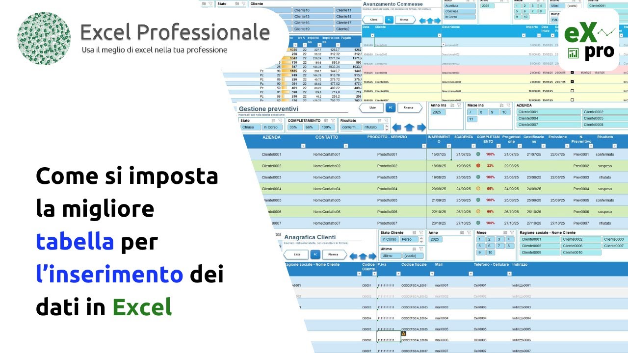 Come si imposta una tabella per l'inserimento dati in Excel più professionale efficiente e comoda