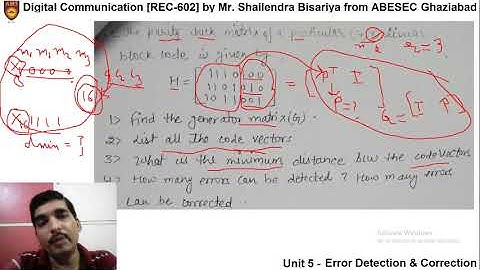 DC Unit5 L3 Encoder for Linear block codes and example by Mr. Shailendra Bisariya