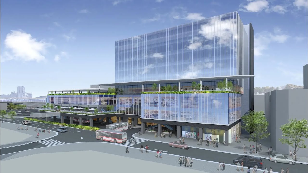 岡崎市の東岡崎駅前の現在❗️通称ひがおか　岡ビル百貨店があった場所⁉️中心駅の前に一級河川があり緑豊か。その後ビスタラインで有名な大樹寺にも行った❗️