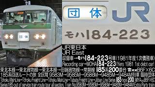 JR東日本185系200番台 宮オオB6F×6C 臨時団体 185系回送ルートの旅 走行音 JR East Series 185 type 200 Extra train Running Sound