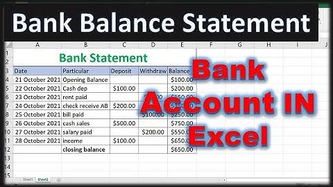 how to make bank statement in excel | how to analyze bank statement in excel | bank statement