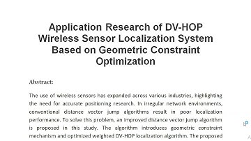 Application Research of DV HOP Wireless Sensor Localization System Based on Geometric Constraint Opt