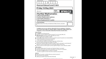 Merged 2025 Pearson EDEXCEL As Level Further MathemATIcs Paper 23 And Mark Scheme 8fm0 23