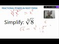 ROOT FORM OF FRACTIONAL INDICES