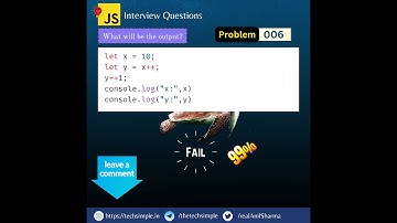 #006 JavaScript Interview Questions | increment operators | Techsimple