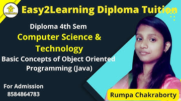 Computer Science & Technology Diploma 4th Semester | Basic Concepts of OOPS(JAVA) | By Rumpa Ma