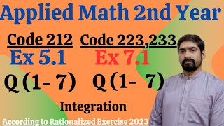 Maths Code 212 Ex 5.1 & Math Codes 223, 233 Ex 7.1 |Integration  Question (1 -7) | Trig.Functions