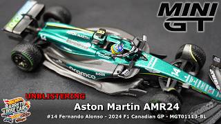 Aston Martin AMR24 #14 Fernando Alonso - 2024 F1 Canadian GP (MGT01113-BL) | Mini GT nº 1113 | 1/64