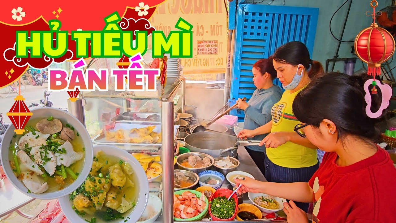 Hủ Tiếu Mì Bán Xuyên Tết 2026, Rất Ngon và Khách Đông bán mau hết, Mì Cá Cật, Sườn Non tươi ăn ngon.
