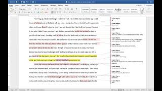 Profile Essay Feedback and Example