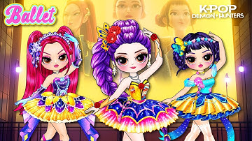 K-Pop Demon Hunters | Rumi, Zoey, Mira Turn Into Ballerinas | Best DIY Fashion Paper Dolls