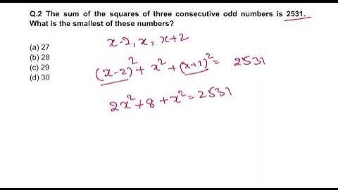 The sum of the squares of three consecutive odd numbers is 2531. What is smallest of these numbers?