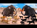 Giant tiger vs mammoth elephant prehistoric mammals vs shadow itself animal revolt battle simulator