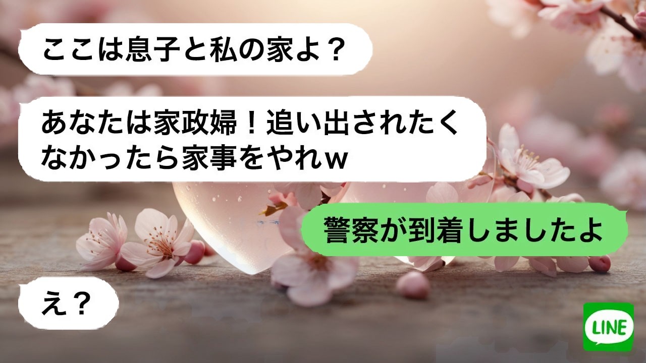 【LINE】 同居を決め嫁を責める姑へ通報を告げた時の慌てぶり