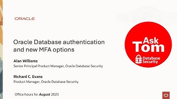 Oracle Database authentication options, including the new Oracle Database MFA feature