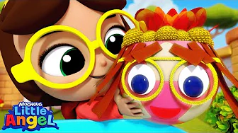 Arts And Crafts At Daycare | Songs for Kids! | Little Angel | Moonbug Kids - Girl Power! 🌸🌺🌸