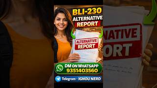 IGNOU BLIS 🎯 ALTERNATIVE REPORT | 90+ Marks Guaranteed | DM on WhatsApp #shorts #ignou #ignounerd