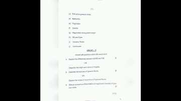 +3 3rd Semester Geology Previous Year Question Paper || Core-5 || DD(Auto) College, Keonjhar ||