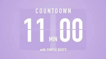 11 Minute Countdown Timer ⏳ Flip Clock with Bell Alerts 💜🔔