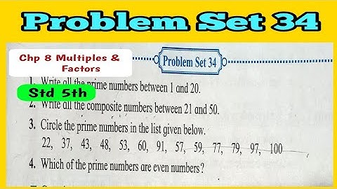 problem set 34 | class 5th - maths |prime number & Composite number | Maharashtra board