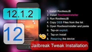 iOS 12 -12.1.2 rootlessJB Tweaks Installation Guide -(100% Working / NO PC)