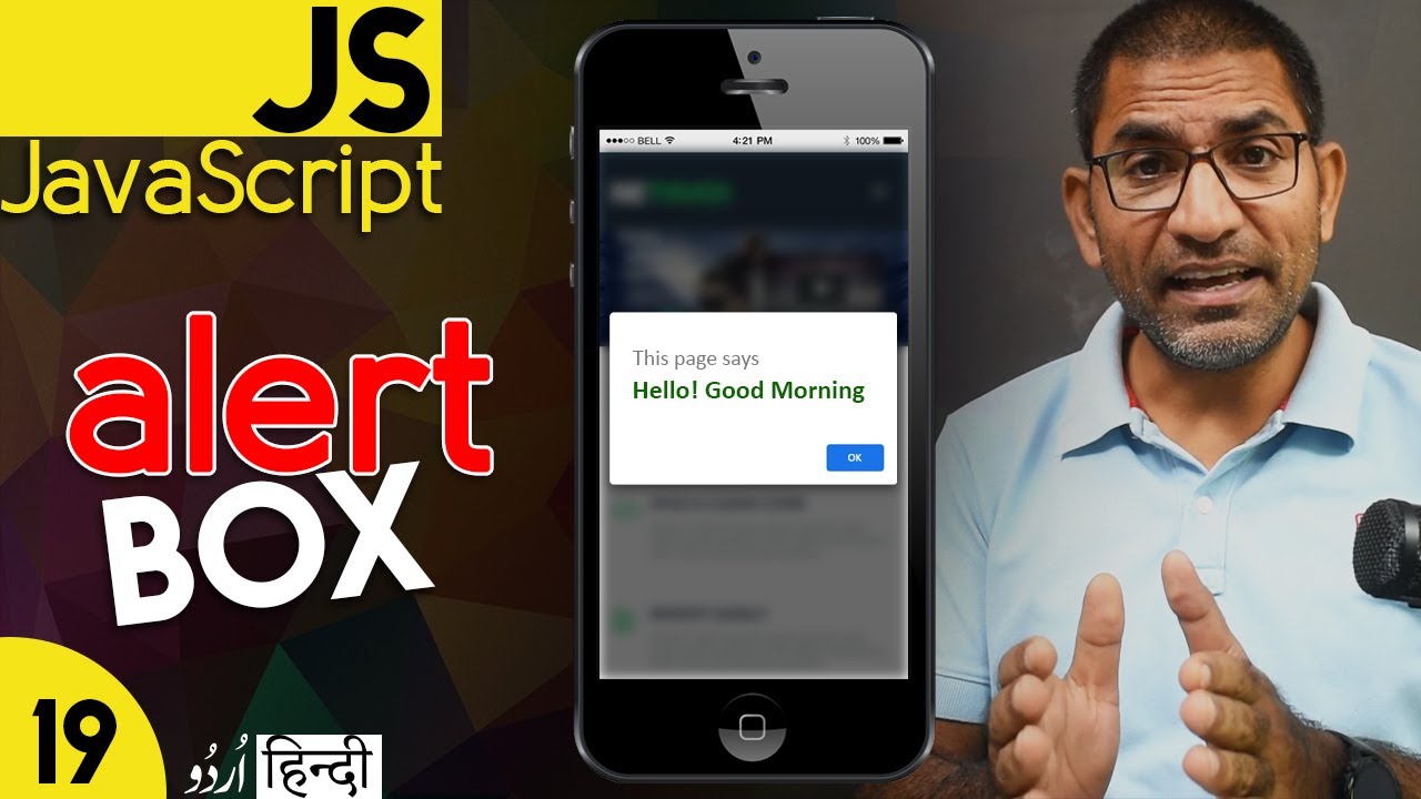 javascript alert box  Update  Alert Box in JavaScript Tutorial for Beginners in हिंदी / اردو  - Class - 19