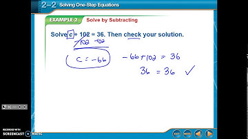 2.2 - Solving One-Step Equations