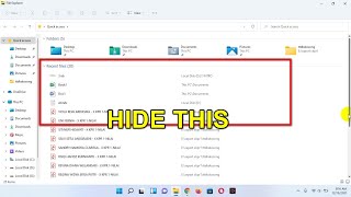 how to hidden recent files on file explorer windows 11