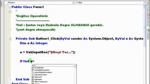 VisualBasic NET 2008 Ders 51   Değilse  NOT  Operatörü   Mozilla Firefox