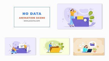 Empty Folder Concept Flat Character Animation Scene After Effects Template