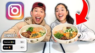 Letting Instagram Decide What We Eat for the Day !! | Homemade Poke Bowls