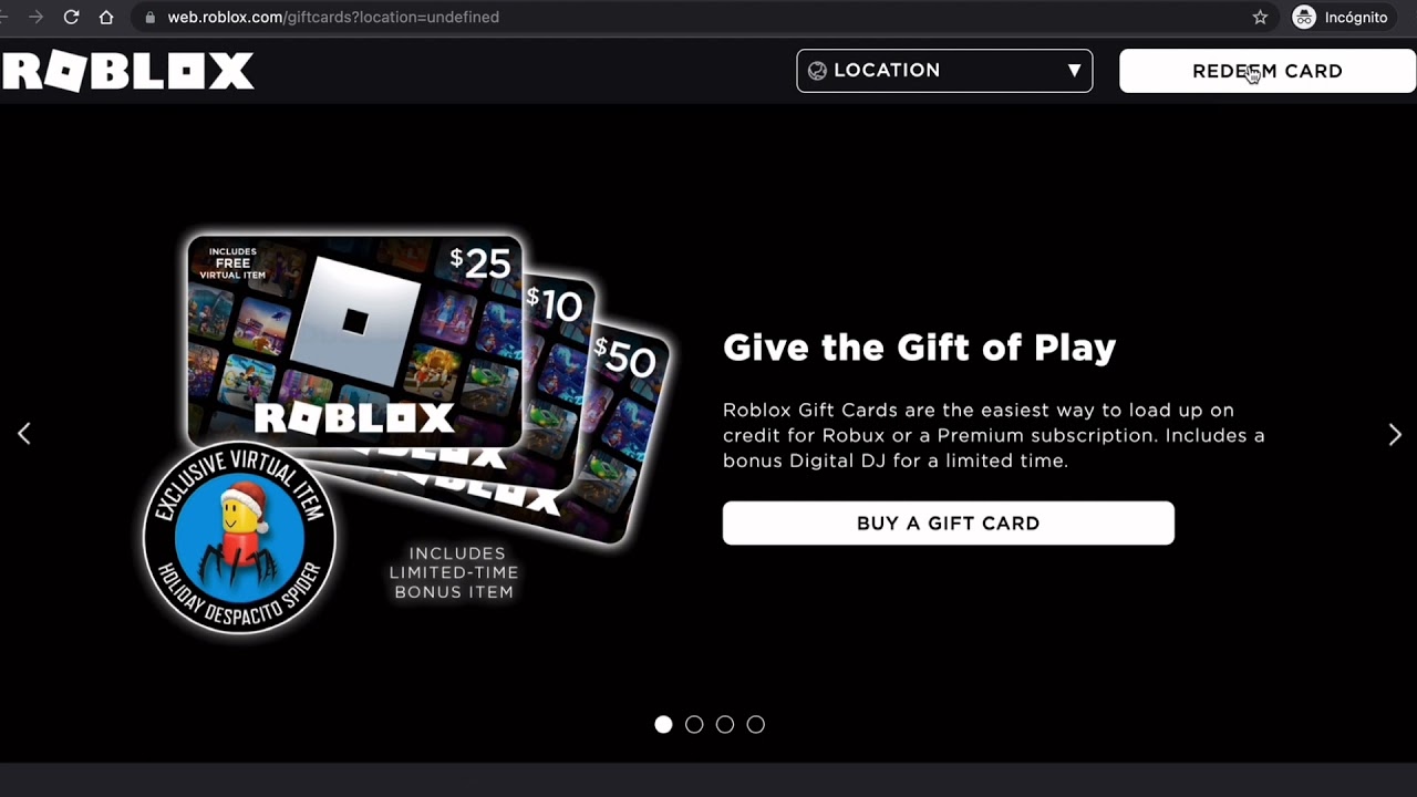 Gift Card Roblox 10 Dolares - 1000 Robux - Oficial - Gift Cards - DFG