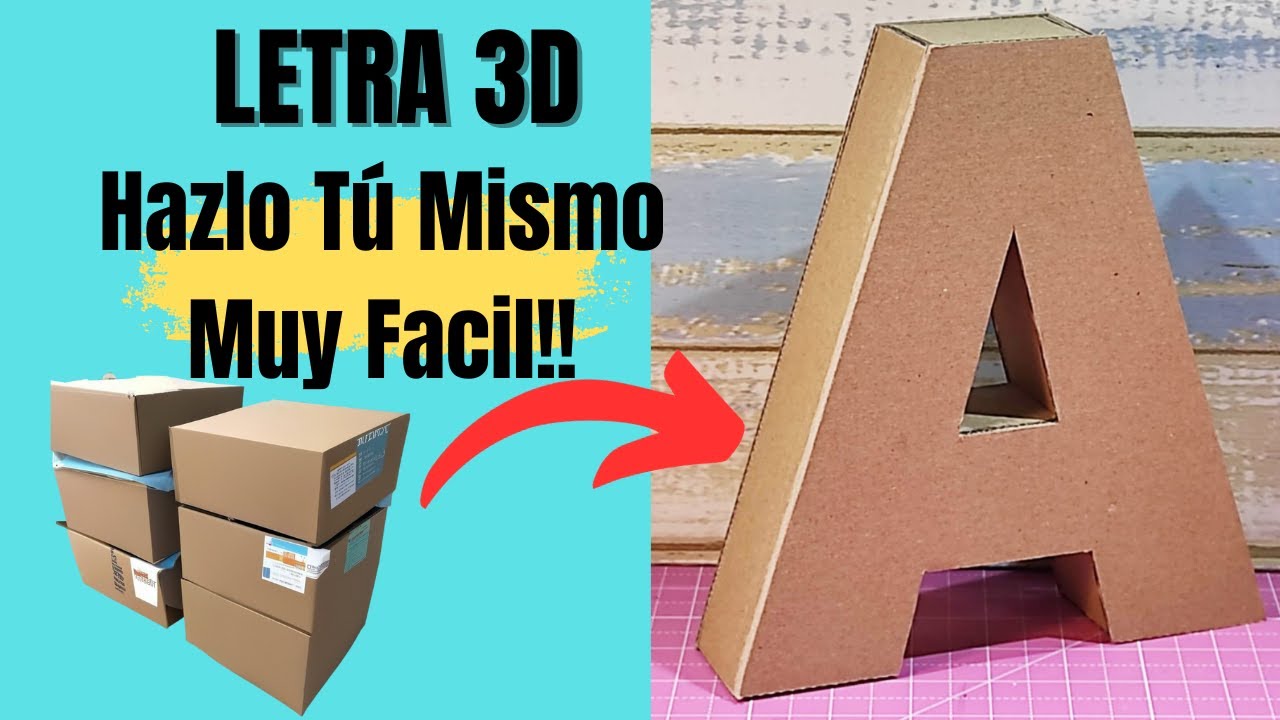 💞CÓMO HACER LETRA A 3D 💞Cartón, DIY 