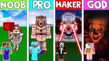 Minecraft - NOOB vs PRO vs HACKER vs GOD ! CLOWN PENNYWISE Challenge ! AMV SHORT Animation