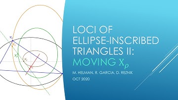 Loci of Ellipse-Inscribed Triangles II: Xρ slides merrily along the Euler line