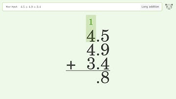 Long addition: Solve 4.5+4.9+3.4 step-by-step solution