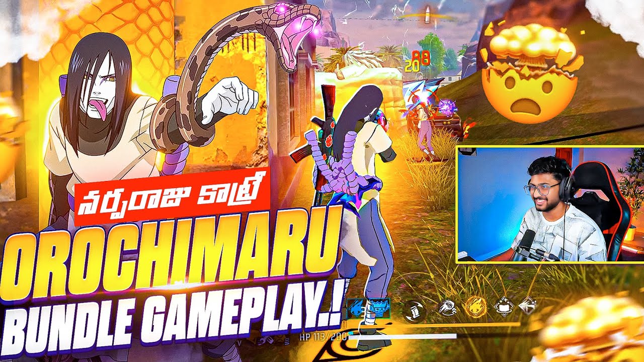 Munna Bhai As Orochimaru In FreeFire 😂🔥Orochimaru Bundle Gameplay..!! - FreeFire Telugu - MBG ARMY