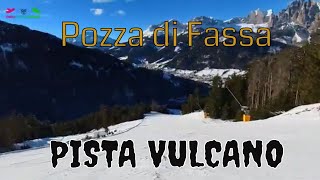 Skiing VULCANO Black Slope in Pozza di Fassa.#skiing