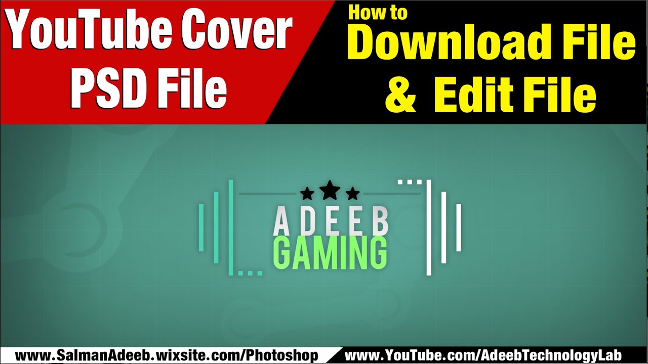 Gaming YouTube channel art Template FREE #Photoshop PSD File