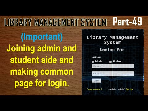 Join admin and student side together | Common login page | Library Management System- 49