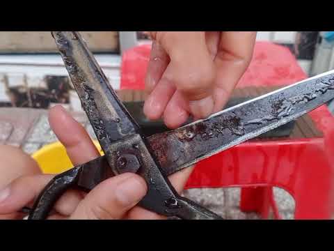 Video kỹ thuật mài kéo cắt may cực sắc, kéo cắt cả loại tôn... - youtube