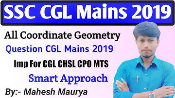 Coordinate Geometry All Questions Asked in  SSC CGL 2019 Mains || By Mahesh Maurya