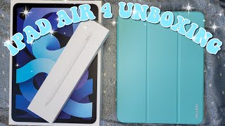 IPAD AIR 4 UNBOXING  | Sky Blue 💙 | Aesthetic ✨ | ASMR  | no music