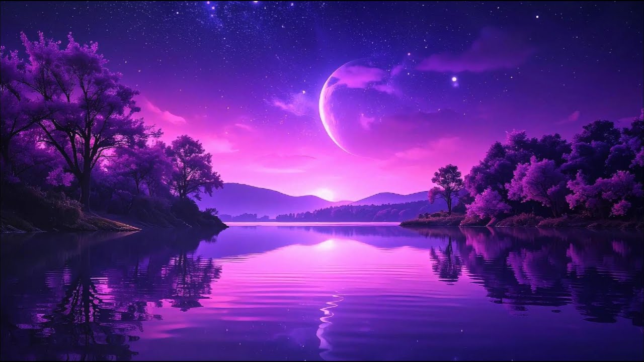 Tranquil Purple Screen – Calming Music & Nature Sounds for Deep Sleep (3 Hours)