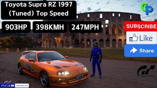 Gran Turismo Sport Toyota Supra RZ 97 Top Speed 903 HP Tuned 398 KMH 247 MPH Fast and Furious Livery